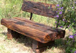 Rustic timber garden timber seat